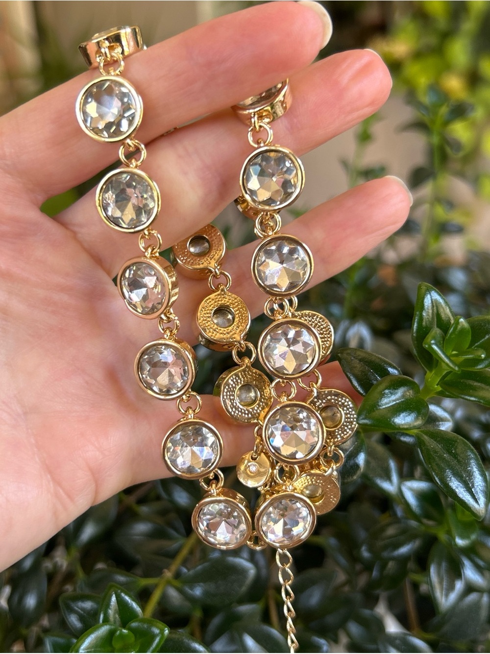 Gold Toned Choker Style Necklace Adjustable Length